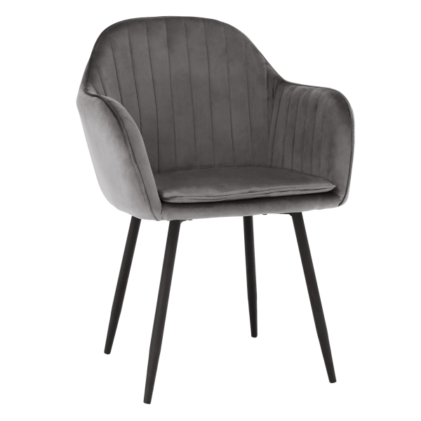 Fotoliu de design, ţesătură catifea gri, ZIRKON